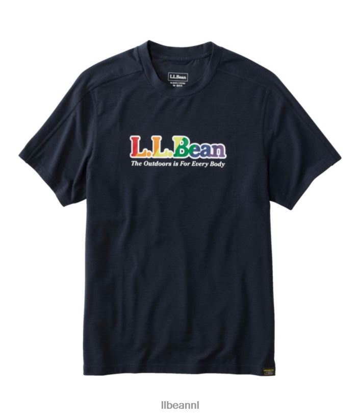 L.L.Bean Heren alledaags sunsmart-T-shirt regenbooglogo kleding VT0646574 - Image 1