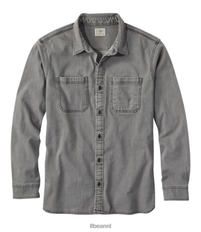 l_l_bean_heren_beanflex_denim_overhemd_asfalt_kleding_vt064319.jpg L.L.Bean Heren Beanflex denim overhemd asfalt kleding VT064319 - Image 1
