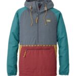 L.L.Bean Heren berg klassieke geïsoleerde anorak bronsgrijs/bordeaux bovenkleding VT0643442