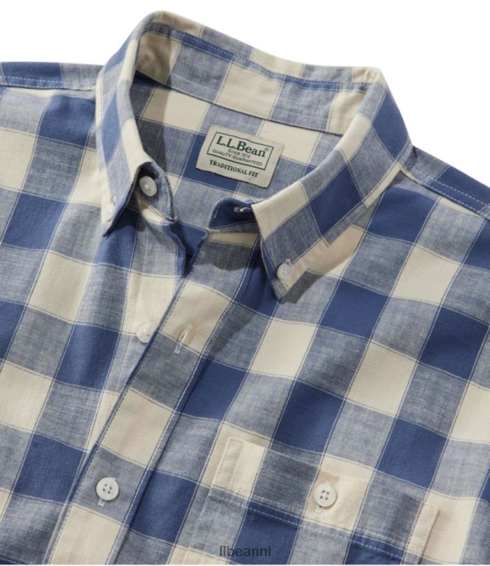 L.L.Bean Heren Comfort stretch chambray overhemd vintage rood kleding VT0646565 - Image 6