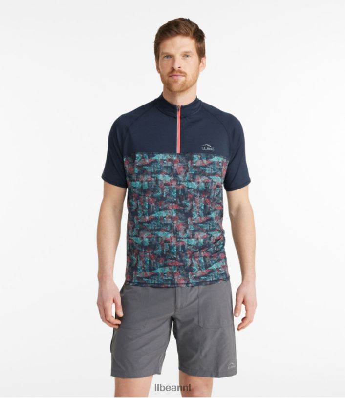 L.L.Bean Heren comfortabel fietsshirt klassieke marineblauwe geoprint/klassieke marine kleding VT064535 - Image 2