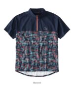 L.L.Bean Heren comfortabel fietsshirt klassieke marineblauwe geoprint/klassieke marine kleding VT064535