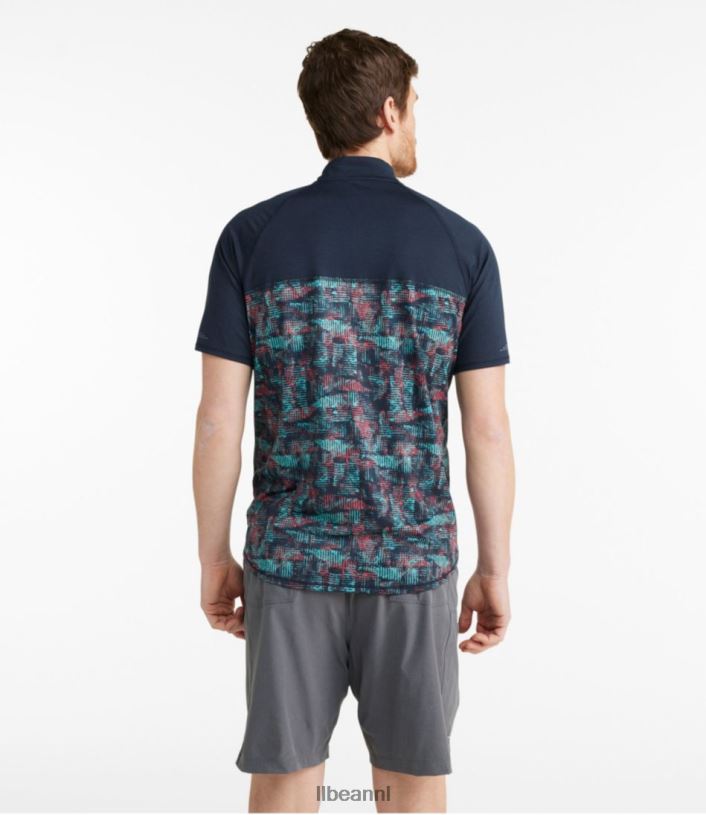 L.L.Bean Heren comfortabel fietsshirt klassieke marineblauwe geoprint/klassieke marine kleding VT064535 - Image 3