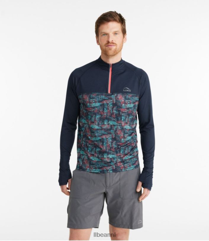 L.L.Bean Heren comfortabel fietsshirt klassieke marineblauwe geoprint/klassieke marine kleding VT064595 - Image 2