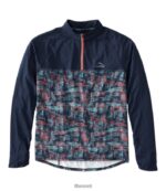 L.L.Bean Heren comfortabel fietsshirt klassieke marineblauwe geoprint/klassieke marine kleding VT064595