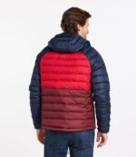 L.L.Bean Heren donsjack met capuchon bordeaux/nautische marine bovenkleding VT064913 - Image 3