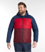 L.L.Bean Heren donsjack met capuchon bordeaux/nautische marine bovenkleding VT064913 - Image 5