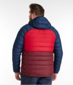 L.L.Bean Heren donsjack met capuchon bordeaux/nautische marine bovenkleding VT064913 - Image 6