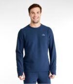 L.L.Bean Heren fleece basislaag met ronde hals rode wijn kleding VT064775 - Image 2