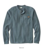 L.L.Bean Heren Henley-bonenwafel rangeley blauw kleding VT0645932