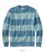 L.L.Bean Heren Heritage zachte katoenen visserstrui blauw aan de baai kleding VT064631