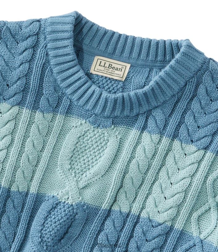 L.L.Bean Heren Heritage zachte katoenen visserstrui blauw aan de baai kleding VT064631 - Image 4