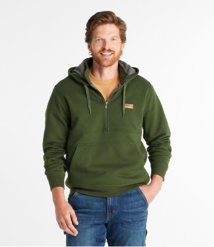 L.L.Bean Heren Katahdin Iron Works sweatshirt met halve rits bordeaux kleding VT064568 - Image 2