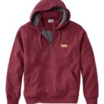 L.L.Bean Heren Katahdin Iron Works sweatshirt met halve rits bordeaux kleding VT064568