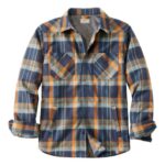 L.L.Bean Heren katahdin prestatie flanellen overhemd-jasje koolstof marine/donker amber kleding VT0645047