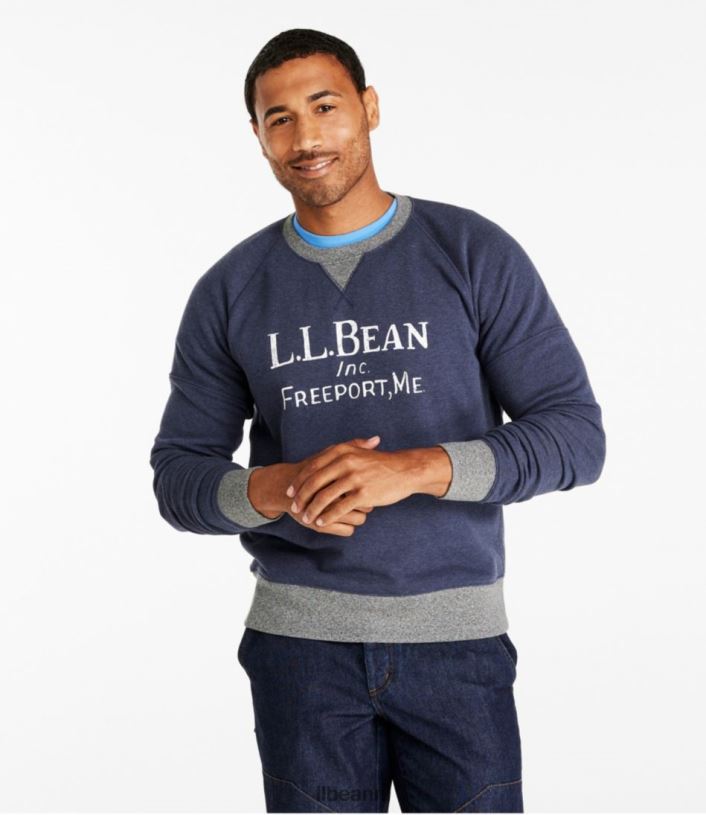 L.L.Bean Heren kenmerkend erfgoedsweatshirt indigo heide kleding VT064571 - Image 2
