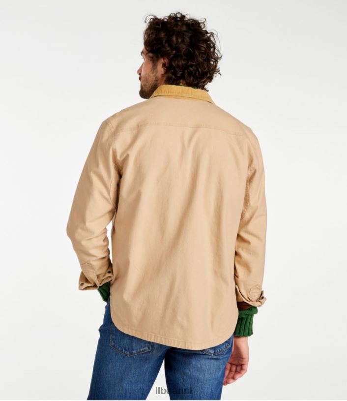 L.L.Bean Heren kenmerkend gevoerd canvas overhemd jac lichte hickory kleding VT064712 - Image 3