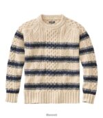 L.L.Bean Heren kenmerkende katoenen visserstrui zeildoek streep kleding VT064646