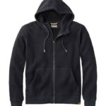 L.L.Bean Heren kenmerkende wafelhoodie met volledige ritssluiting Black & Slate kleding VT0643328