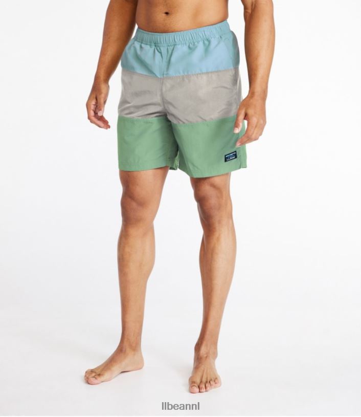 L.L.Bean Heren klassieke supplex sportshort piek oranje/blauw kwarts/houtrook kleding VT064292 - Image 2