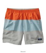 L.L.Bean Heren klassieke supplex sportshort piek oranje/blauw kwarts/houtrook kleding VT064292