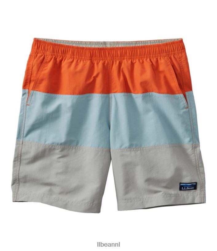L.L.Bean Heren klassieke supplex sportshort piek oranje/blauw kwarts/houtrook kleding VT064292 - Image 1