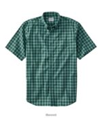 L.L.Bean Heren kreukvrij kennebunk sportshirt smaragdgroene spar kleding VT0643481