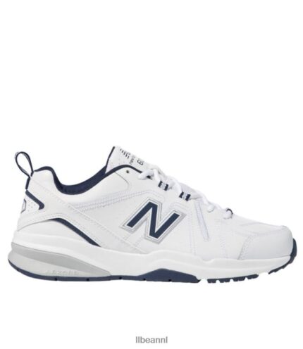 L.L.Bean Heren nieuw evenwicht 608v5 leer wit/marineblauw schoenen VT0641090