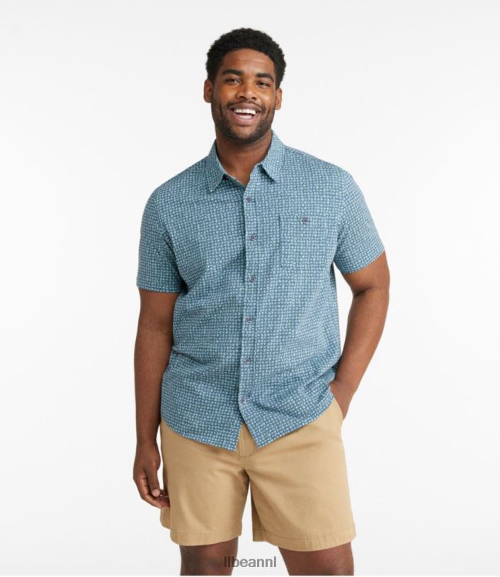 L.L.Bean Heren overhemd van biologisch katoen met knoopsluiting aan de voorkant warme koraalvissen kleding VT0643493 - Image 4