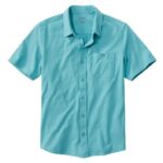 L.L.Bean Heren overhemd van biologisch katoen met knoopsluiting aan de voorkant zee blauw kleding VT0645803