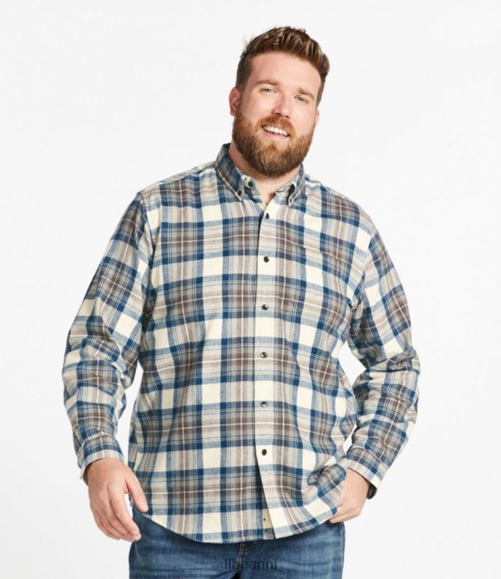 L.L.Bean Heren Schots geruit flanellen overhemd grijze steward kleding VT0645674 - Image 4