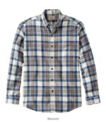 L.L.Bean Heren Schots geruit flanellen overhemd indigo tartan kleding VT06437