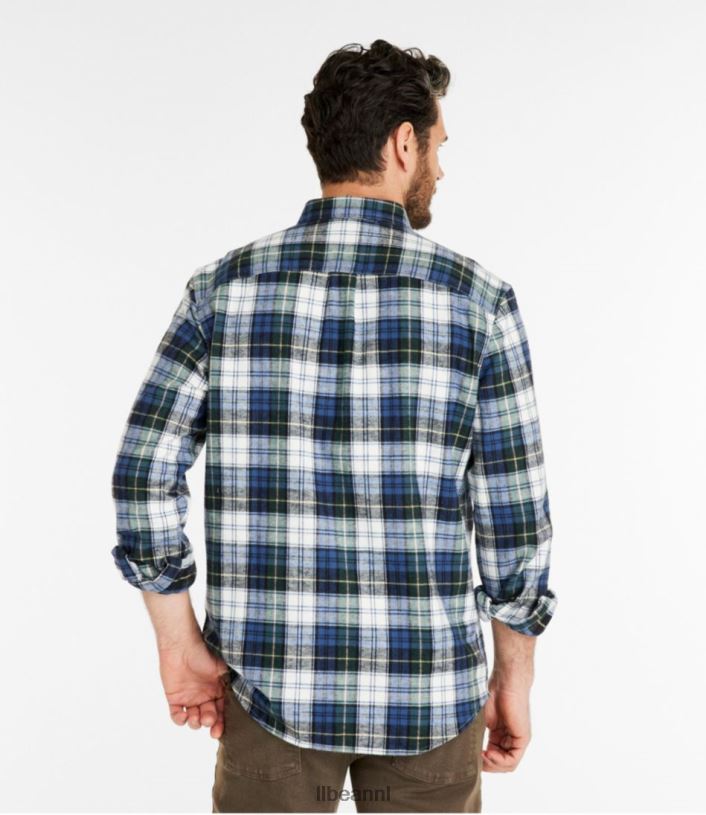L.L.Bean Heren Schots geruit flanellen overhemd indigo tartan kleding VT064400 - Image 3