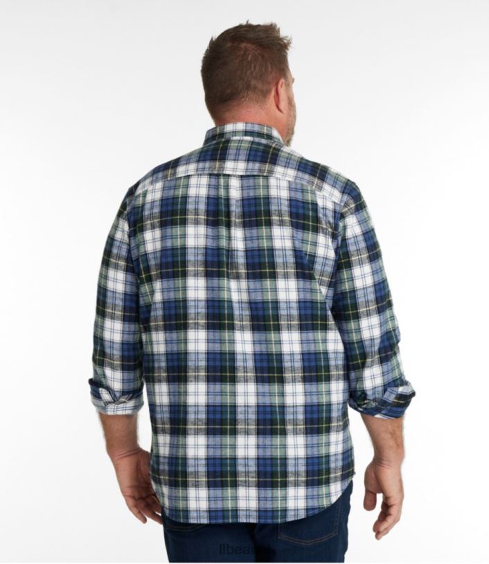 L.L.Bean Heren Schots geruit flanellen overhemd indigo tartan kleding VT064400 - Image 5