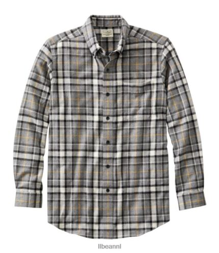L.L.Bean Heren Schots geruit flanellen overhemd vrijhaven grijs kleding VT0645935