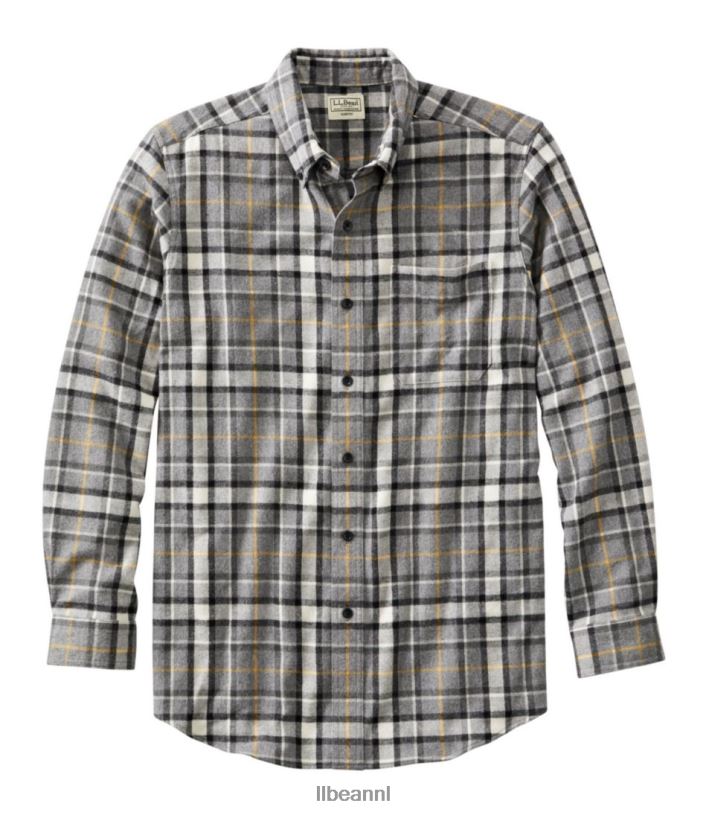 L.L.Bean Heren Schots geruit flanellen overhemd vrijhaven grijs kleding VT0645935 - Image 1