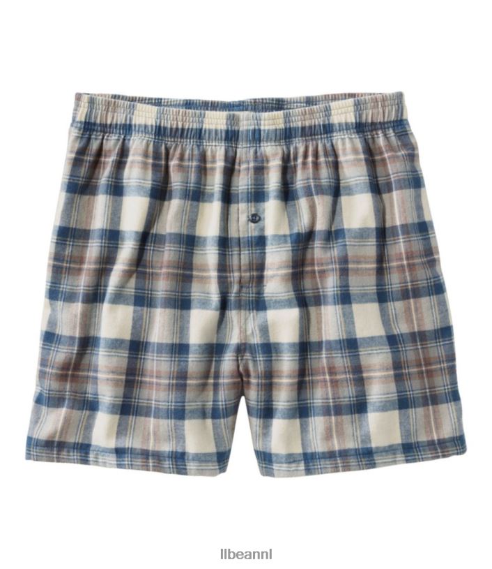 L.L.Bean Heren Schotse geruite flanellen boxershorts indigo tartan kleding VT0643229 - Image 1
