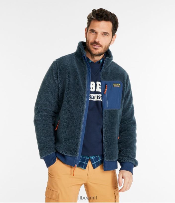 L.L.Bean Heren Sherpafleece jack antiek goud/carbon marine bovenkleding VT0645947 - Image 2