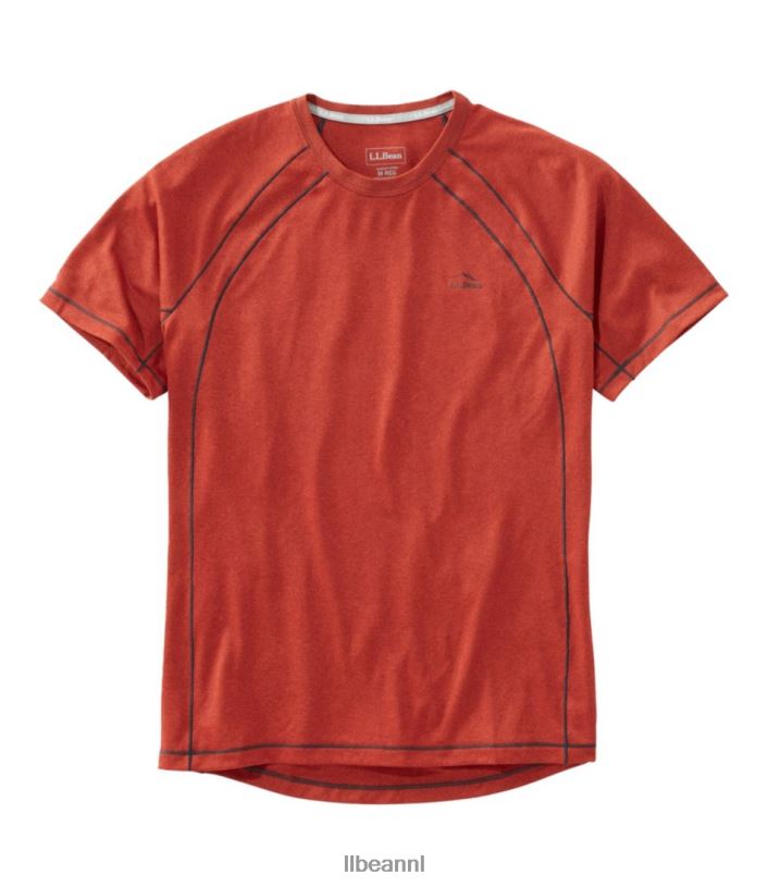 L.L.Bean Heren sneldrogend trail-T-shirt met korte mouwen rode oker kleding VT0644759 - Image 1
