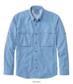 L.L.Bean Heren tropisch overhemd zacht blauw kleding VT0645788