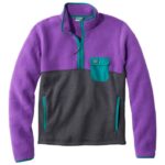 L.L.Bean Heren trui fleece sherpa hybride trui helder paars/houtskoolgrijs gemêleerd kleding VT0645116