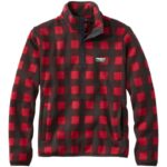 L.L.Bean Heren trui fleece trui buffel geruite granaat kleding VT0643658