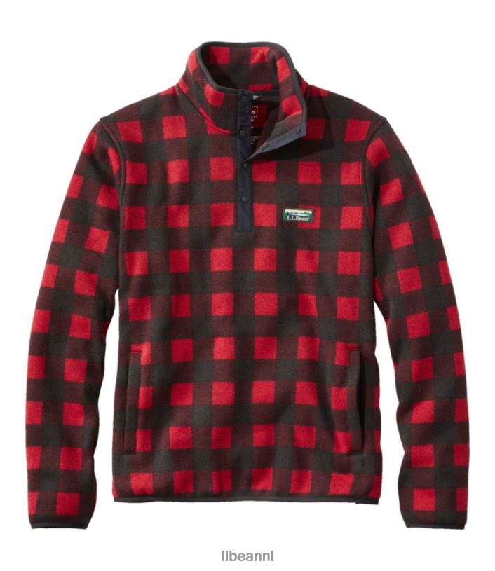 l_l_bean_heren_trui_fleece_trui_buffel_geruite_granaat_kleding_vt0643658.jpg L.L.Bean Heren trui fleece trui buffel geruite granaat kleding VT0643658 - Image 1