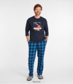L.L.Bean Heren x pinda's kamp pyjamaset marineblauwe buffel kleding VT064637 - Image 2