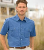 L.L.Bean Heren zongewassen canvas overhemd jeneverbes kleding VT064676 - Image 6