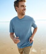 L.L.Bean Heren zorgeloos krimpvrij T-shirt blauwgroen kleding VT0646874 - Image 6