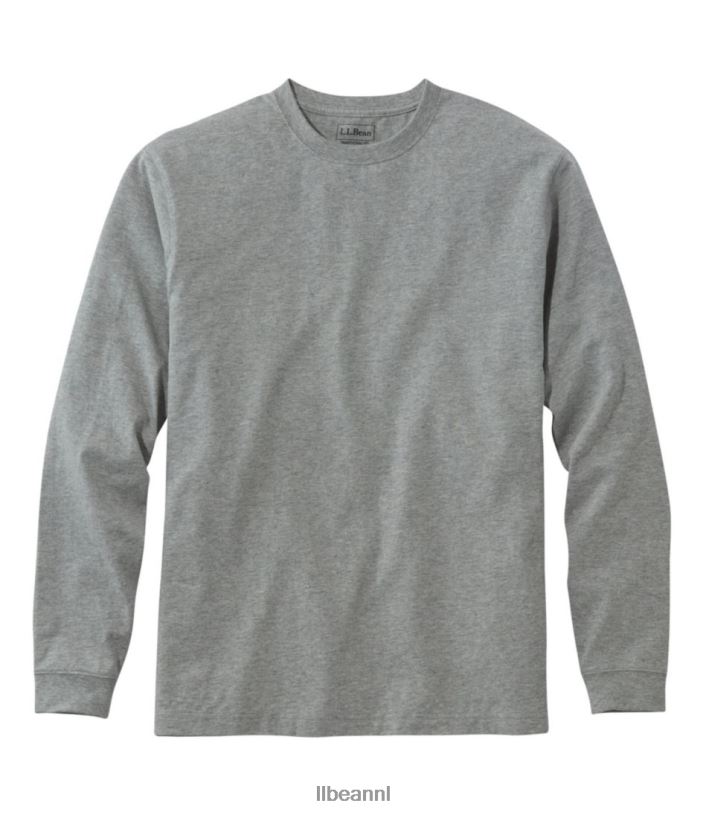L.L.Bean Heren zorgeloos krimpvrij T-shirt grijze heide kleding VT0646439 - Image 1