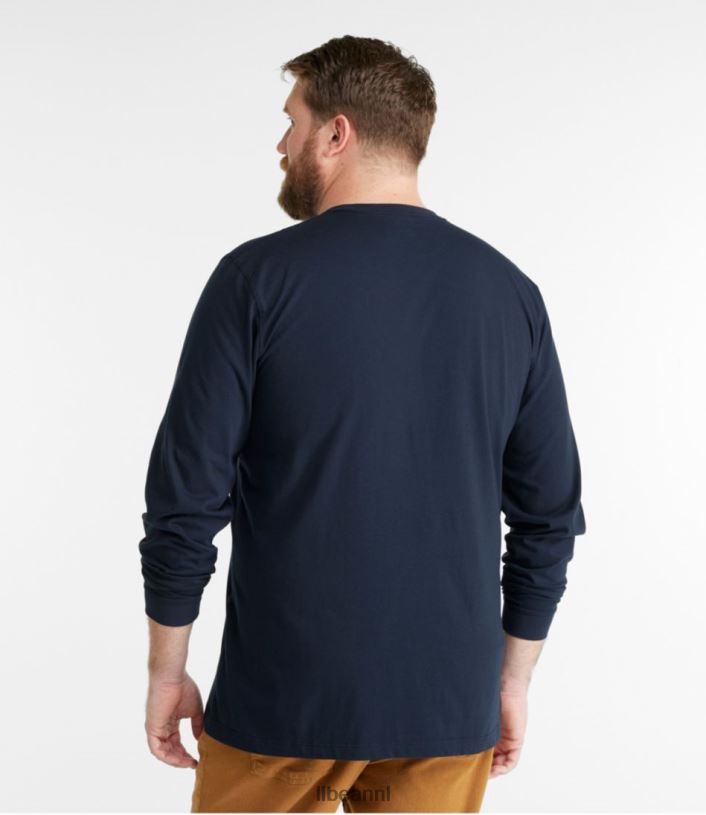 L.L.Bean Heren zorgeloos krimpvrij T-shirt met zak zwart kleding VT0645800 - Image 5