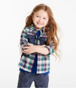L.L.Bean kinderen Beanflex flanellen overhemd voor het hele seizoen klep oranje/carbon marineblauw kleding VT0643019 - Image 2