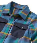 L.L.Bean kinderen Beanflex flanellen overhemd voor het hele seizoen klep oranje/carbon marineblauw kleding VT0643019 - Image 5